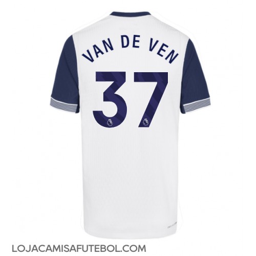 Camisa de Futebol Tottenham Hotspur Micky van de Ven #37 Equipamento Principal 2024-25 Manga Curta